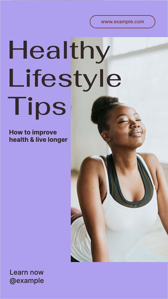 Healthy lifestyle tips Instagram story template, editable text