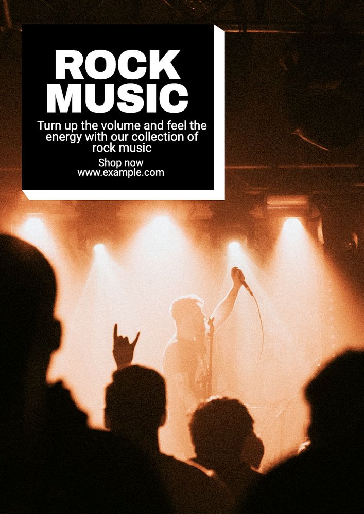 Rock music poster template, editable text and design