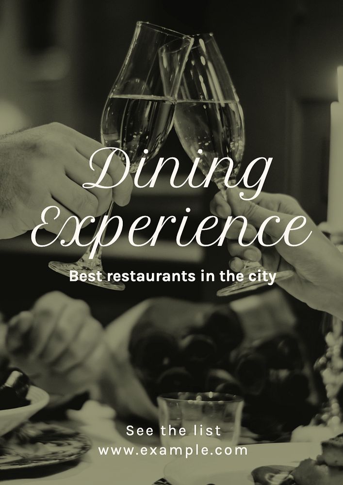 Dining experience poster template, editable text and design