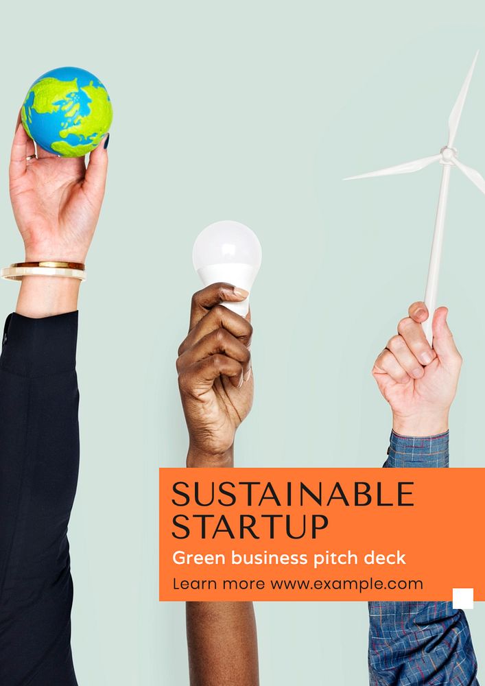 Sustainable startup poster template, editable text and design