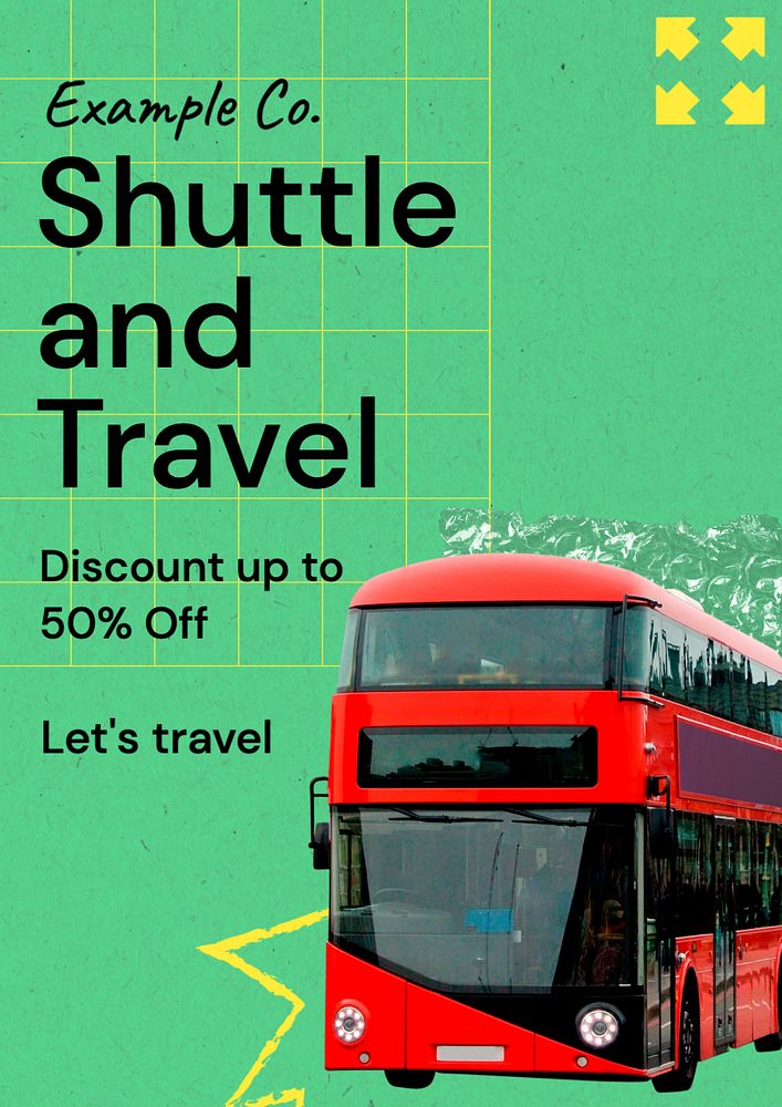 Shuttle service poster template, editable text and design