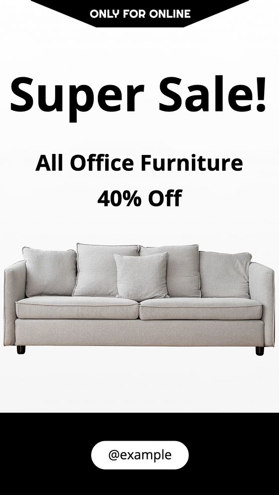 Furniture sale Instagram story template, editable text