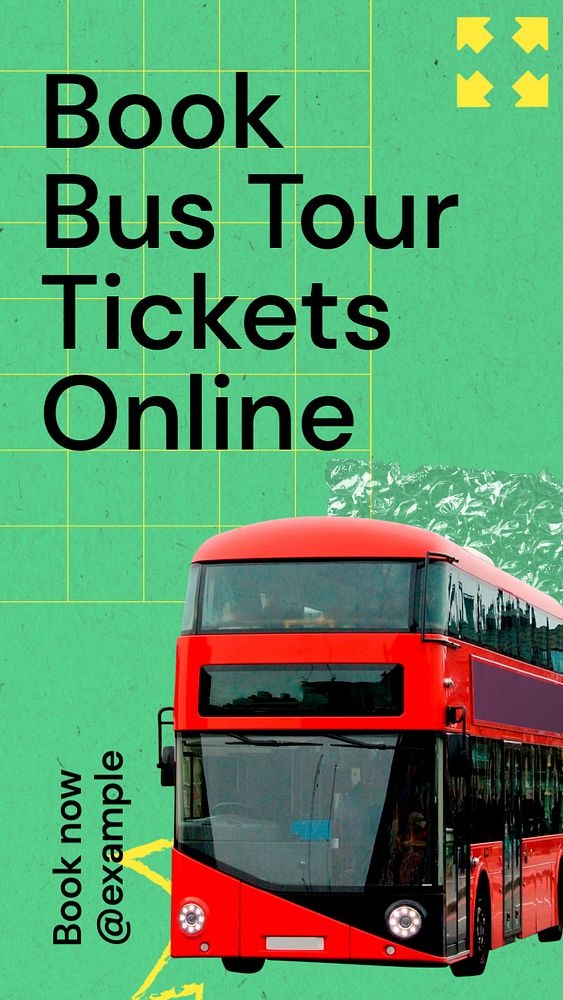 Bus tickets Instagram story template, editable text