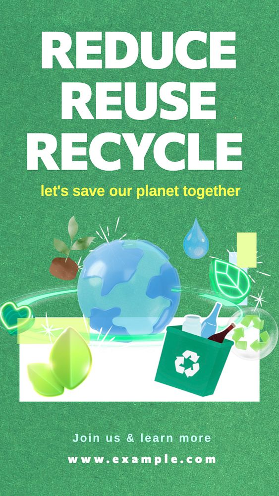 Reduce reuse recycle Instagram story template, editable text