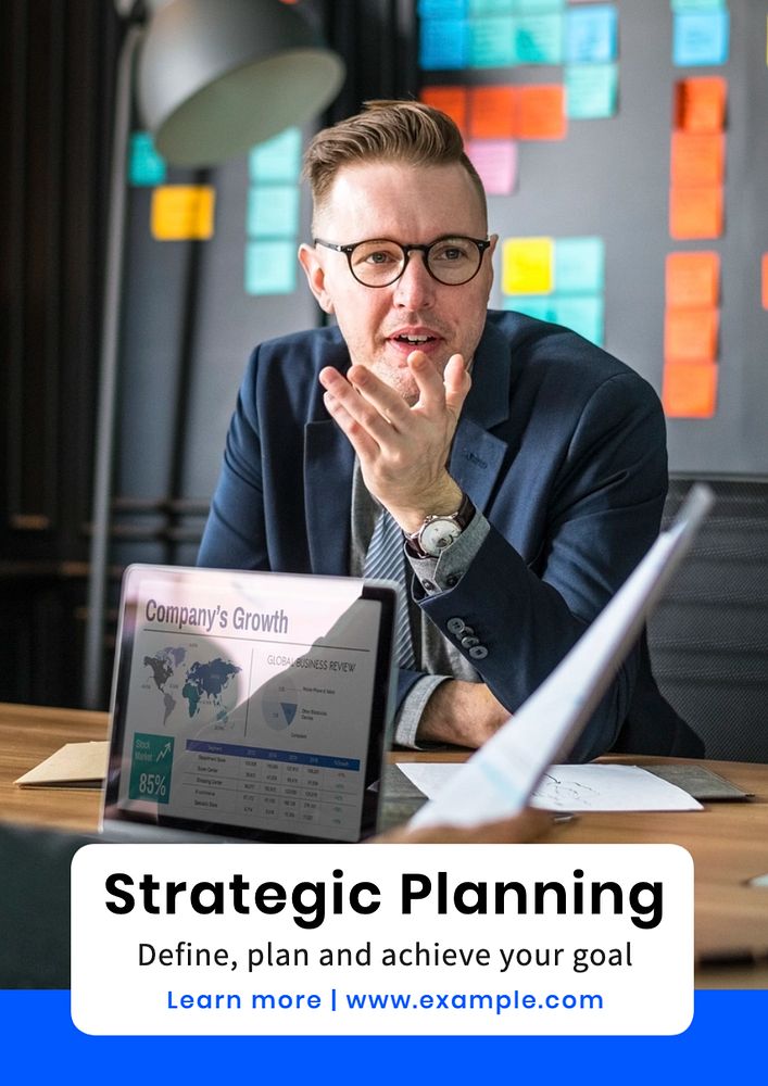 Strategic planning poster template, editable text and design