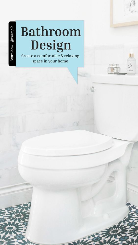 Bathroom design Instagram story template, editable text