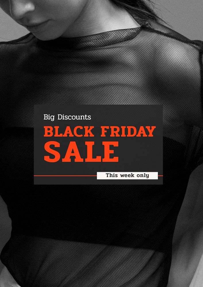 Black Friday poster template, editable text and design