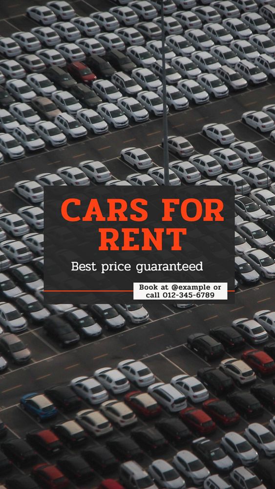 Car for rent Instagram story template, editable text