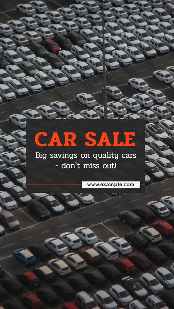 Car sale Instagram story template, editable text