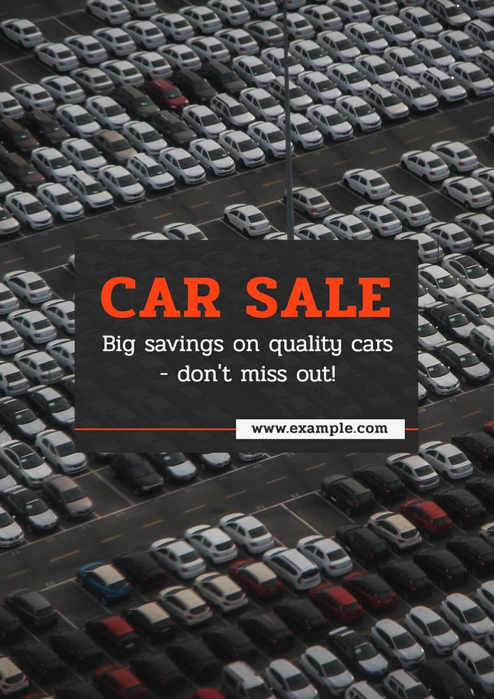 Car sale poster template, editable text and design