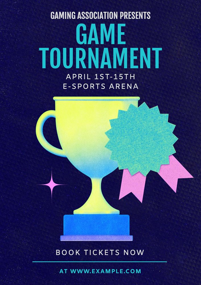 Game tournament poster template, editable text and design