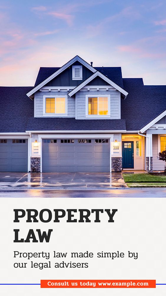 Property law Instagram story template, editable text