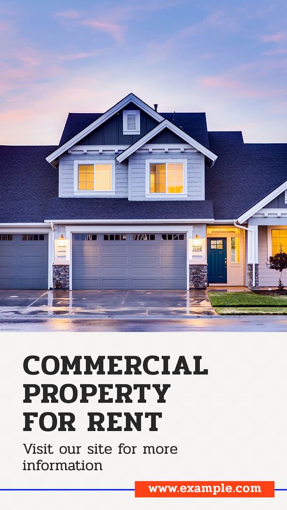 Commercial property rental Instagram story template, editable text