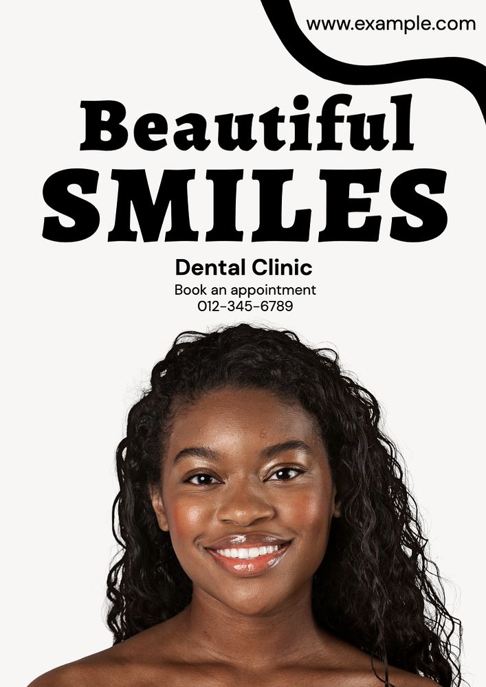 Dental clinic poster template, editable text and design