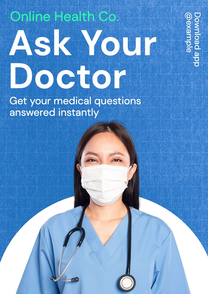 Ask your doctor poster template, editable text and design