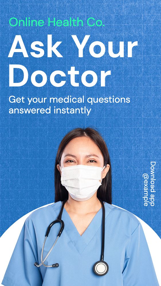 Ask your doctor Instagram story template, editable text