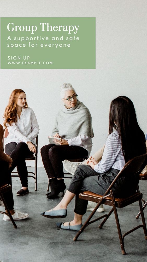 Group therapy Instagram story template, editable text