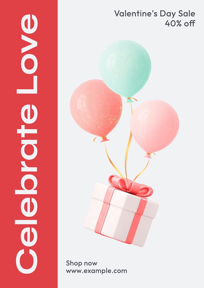 Celebrate love sale poster template, editable text and design