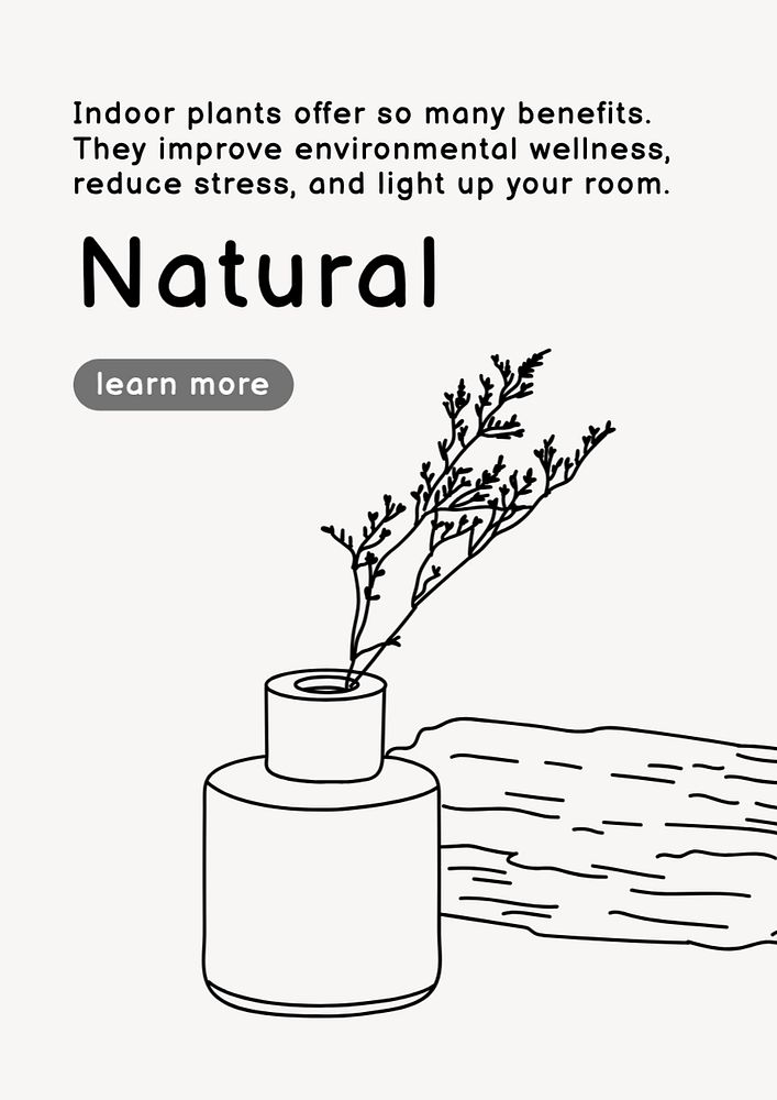 Natural poster template, editable text and design