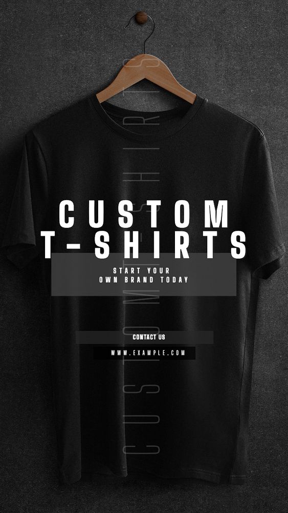 Custom t-shirts  Instagram story template, editable text