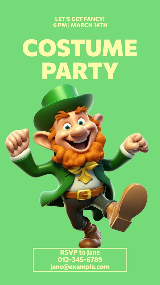 Costume party Instagram story template, editable text