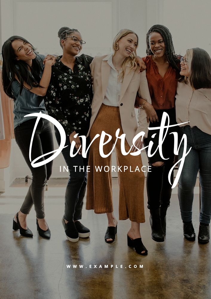 Diversity in workplace  poster template, editable text and design