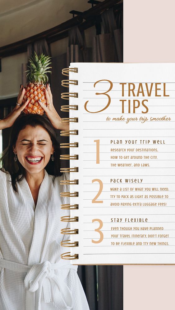 Travel tips Instagram story template, editable text