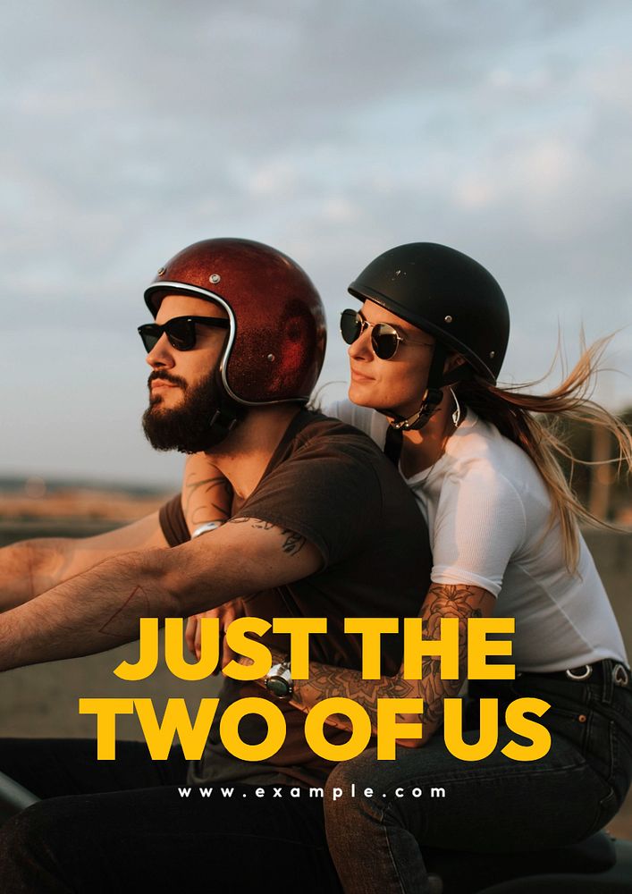 Just the two of us  poster template, editable text and design