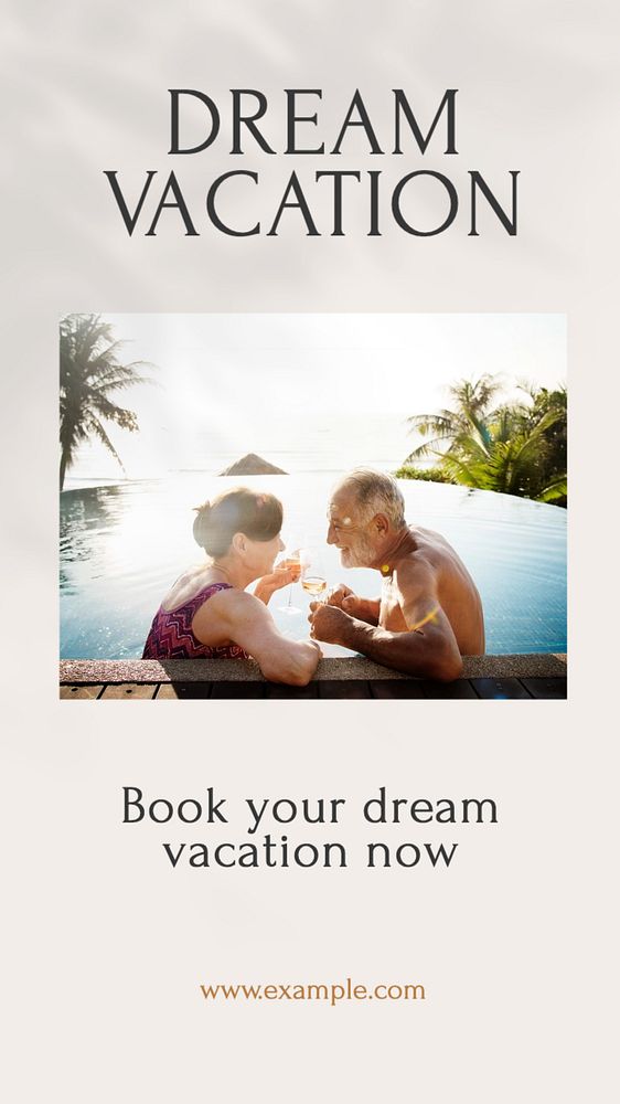 Dream vacation Instagram story template, editable text