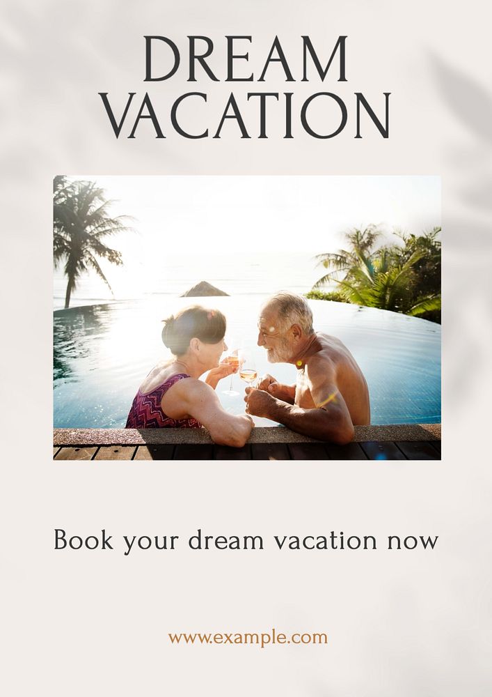 Dream vacation poster template, editable text and design