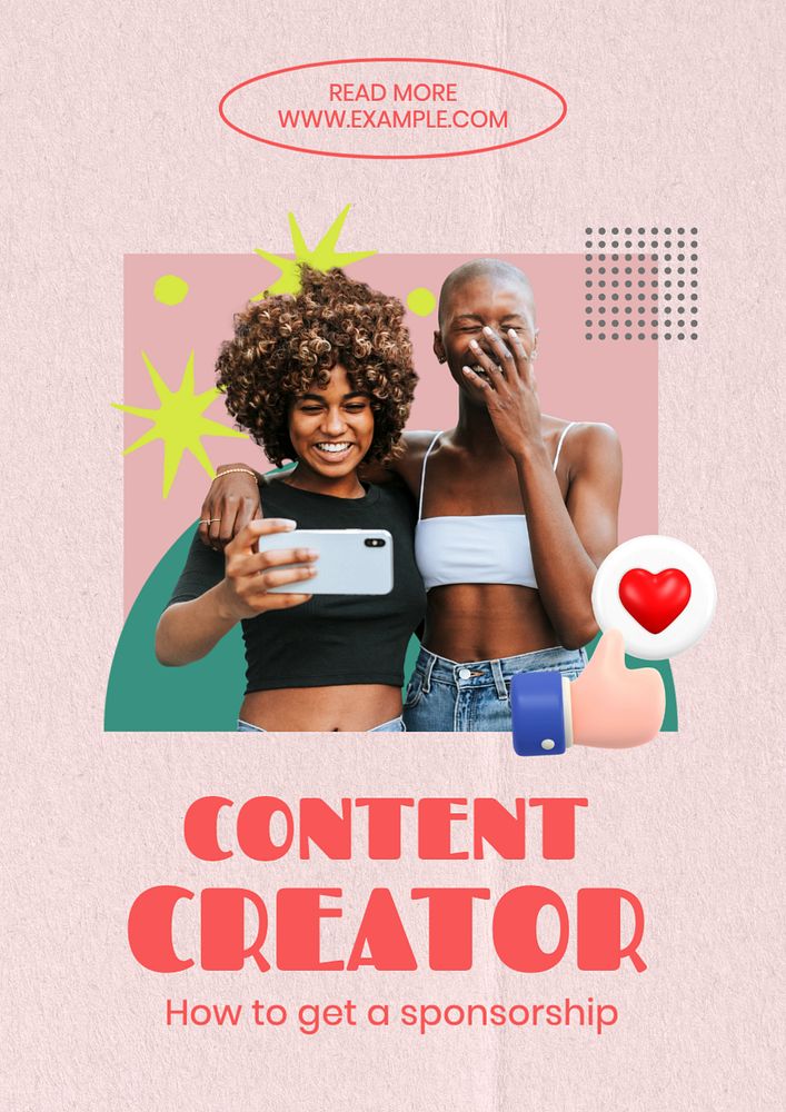 Influencer sponsorship poster template, editable text and design