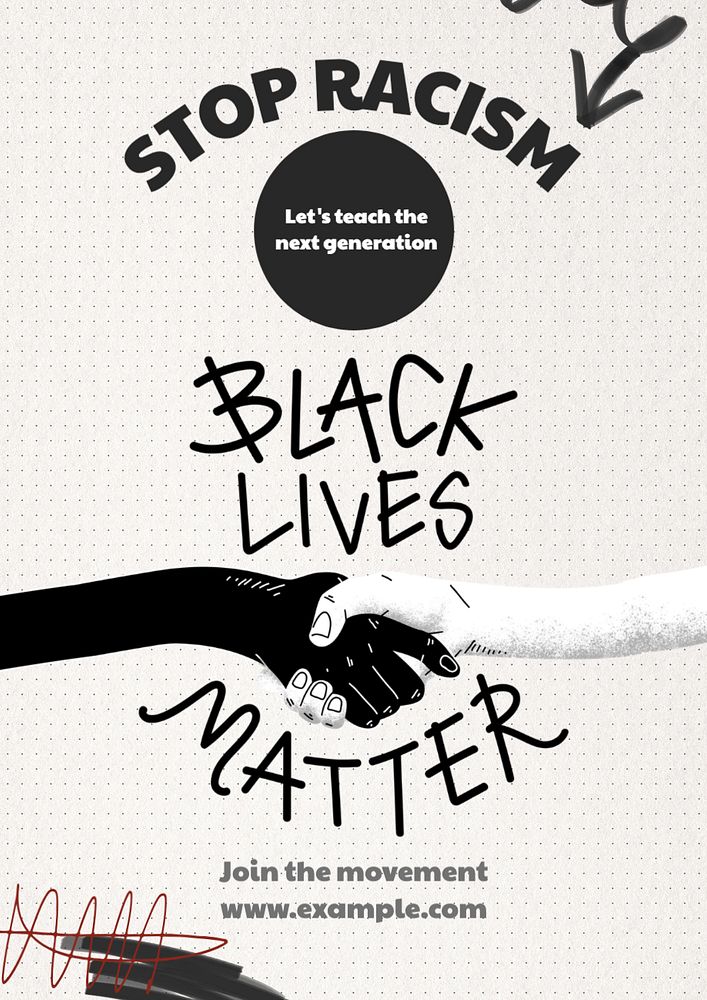 Stop racism  poster template, editable text and design