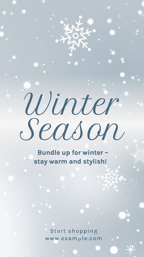 Winter season Instagram story template, editable text