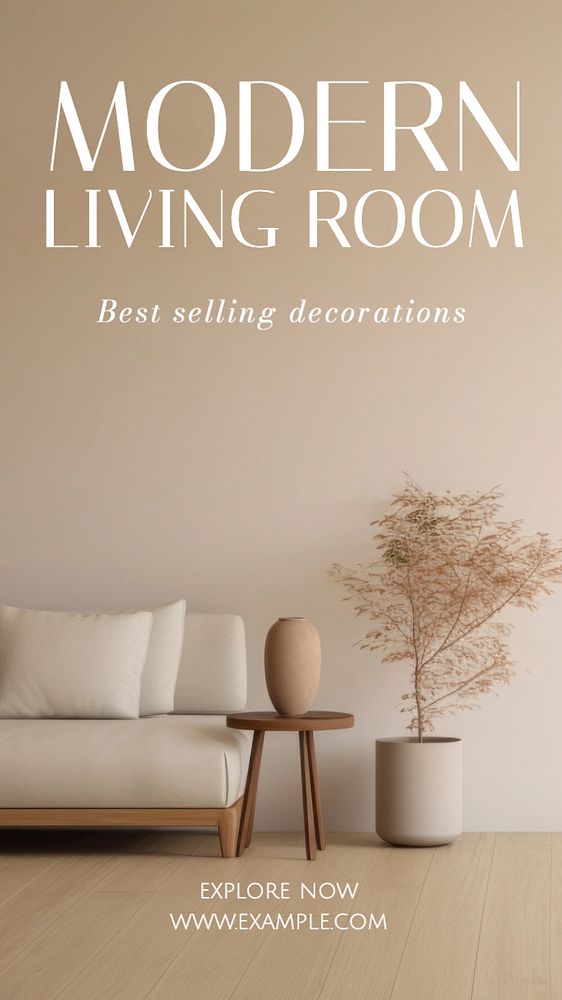 Modern living room Instagram story template, editable text