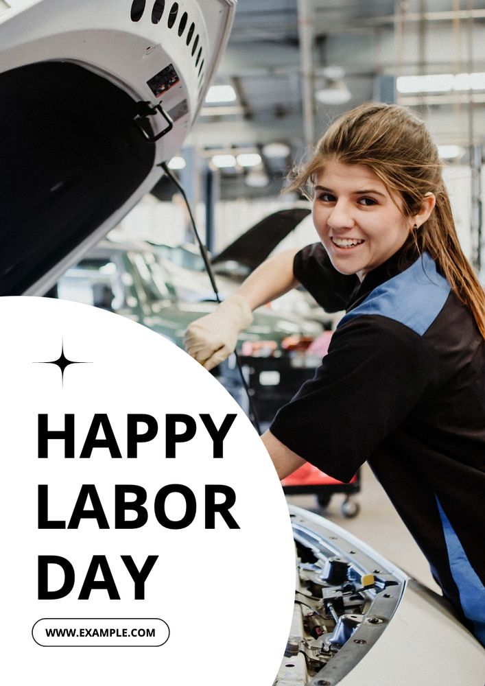 Happy labor day poster template, editable text and design