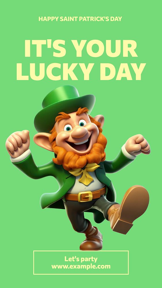 St. patrick's day Instagram story template, editable text