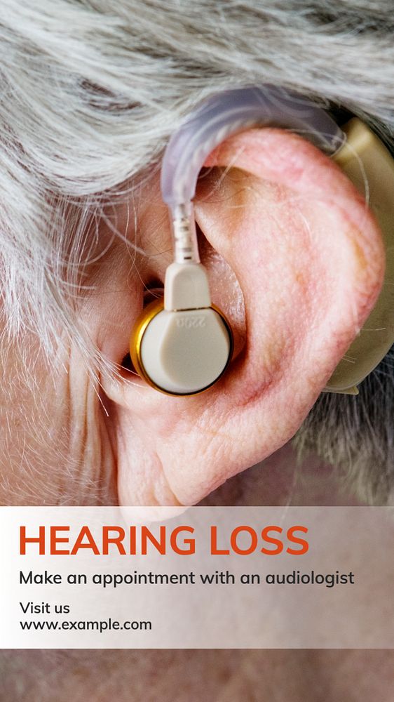 Hearing loss Instagram story template, editable text