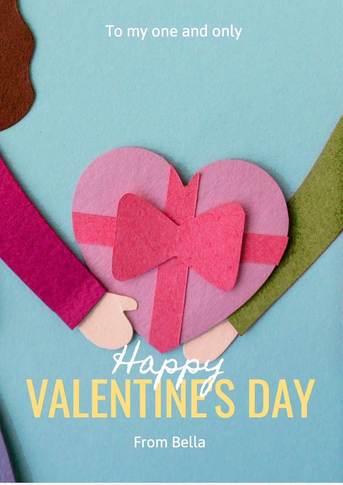 Valentine's day poster template, editable text and design