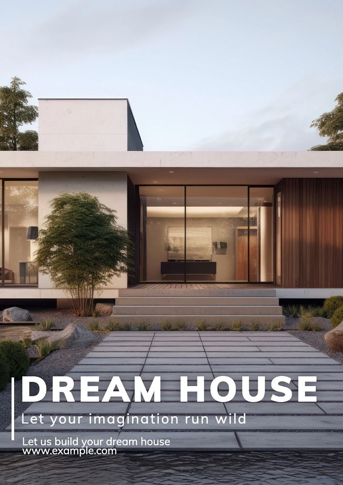 Dream house poster template, editable text and design