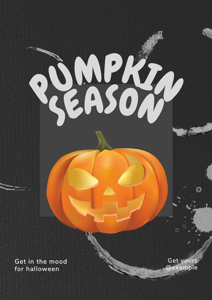 Pumpkin season  poster template, editable text and design