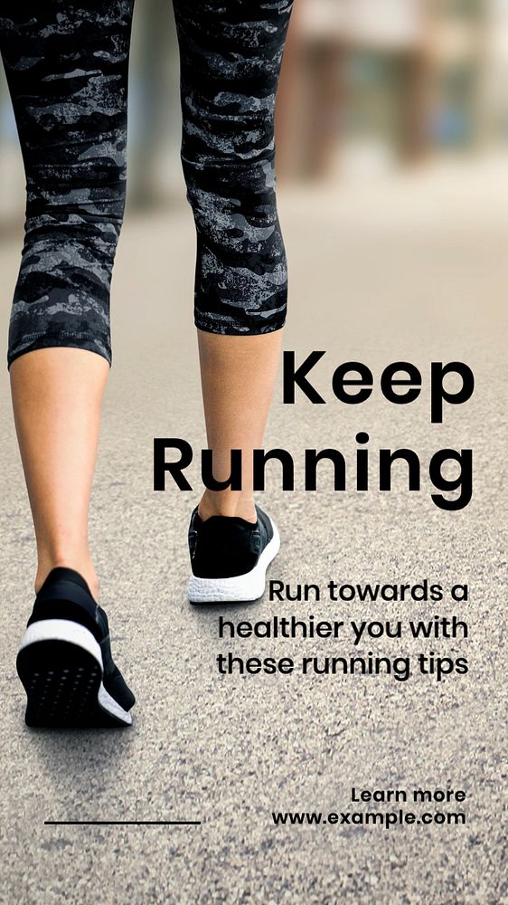 Keep running Instagram story template, editable text