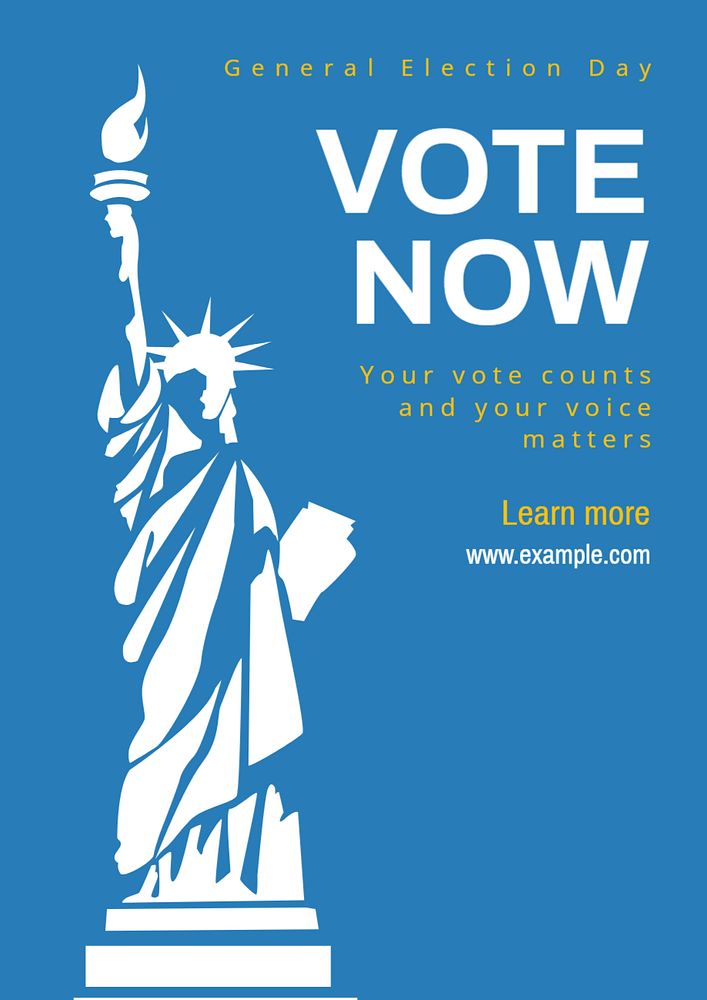 Vote now poster template, editable text and design