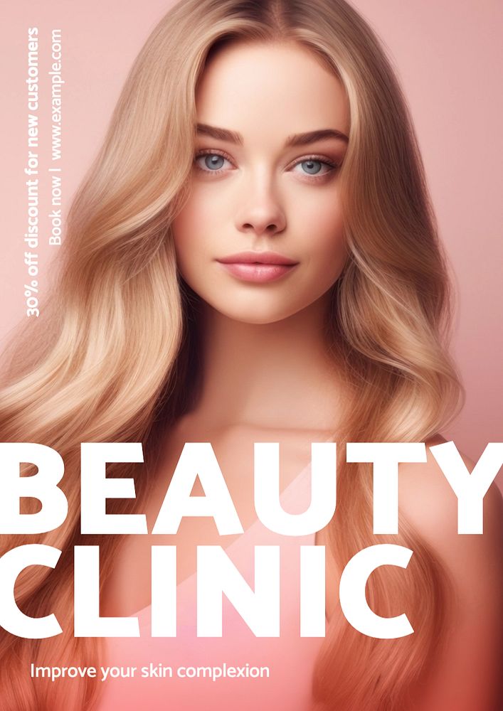 Beauty clinic poster template, editable text and design