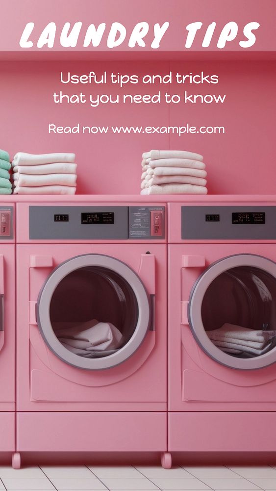 Laundry tips Instagram story template, editable text