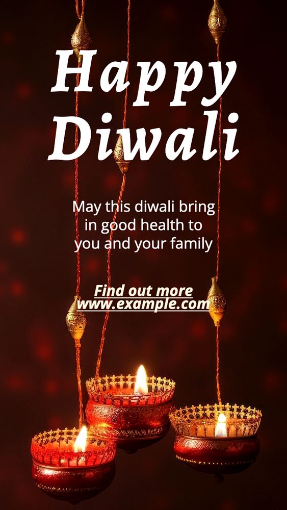 Happy diwali Instagram story template, editable text