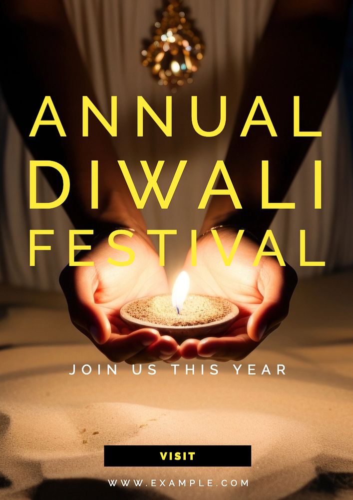 Diwali poster template, editable text and design