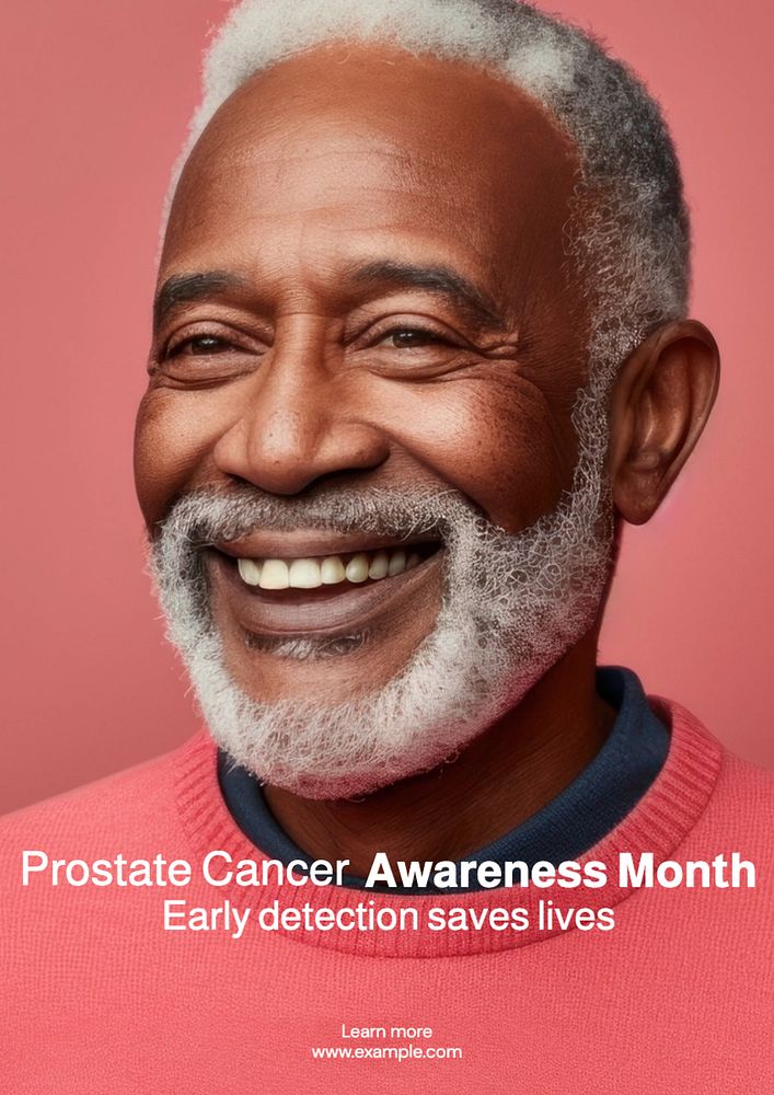 Prostate cancer poster template, editable text and design