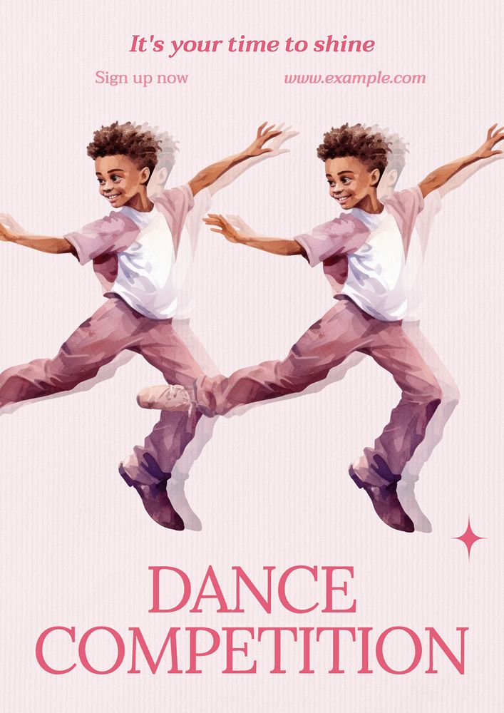 Dance competition poster template, editable text and design