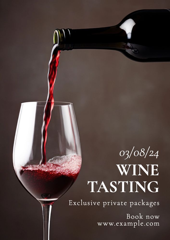 Wine tasting poster template, editable text and design