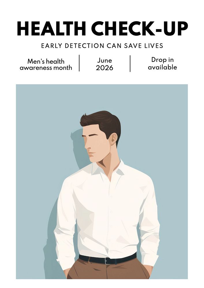 Health check-up poster template, editable text and design